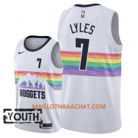 Maillot NBA Denver Nuggets Trey Lyles 7 2018-19 Nike City Edition Blanc Swingman - Enfant